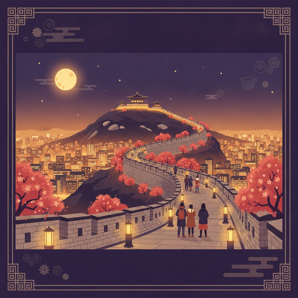 Seoul City Wall Trail Night Walk: Naksan Park Route
