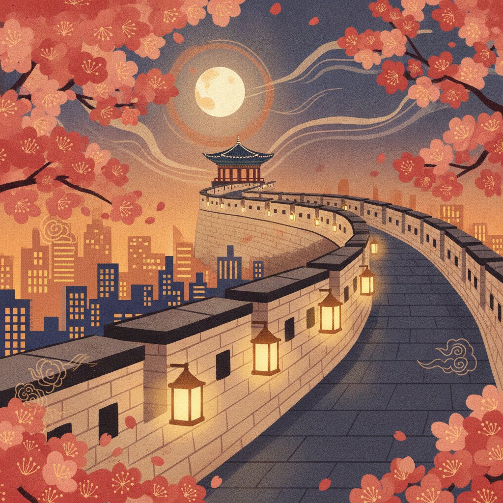 Seoul City Wall Trail Night Walk: Naksan Park Route