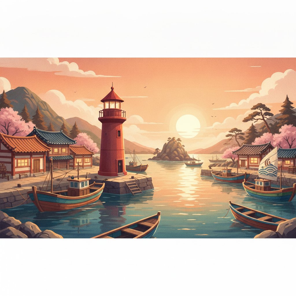 Hujin Harbor: Yangyang’s Charming Red Lighthouse Port